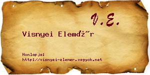 Visnyei Elemér névjegykártya