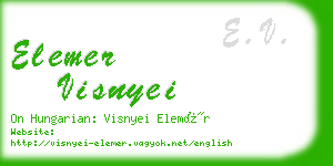 elemer visnyei business card